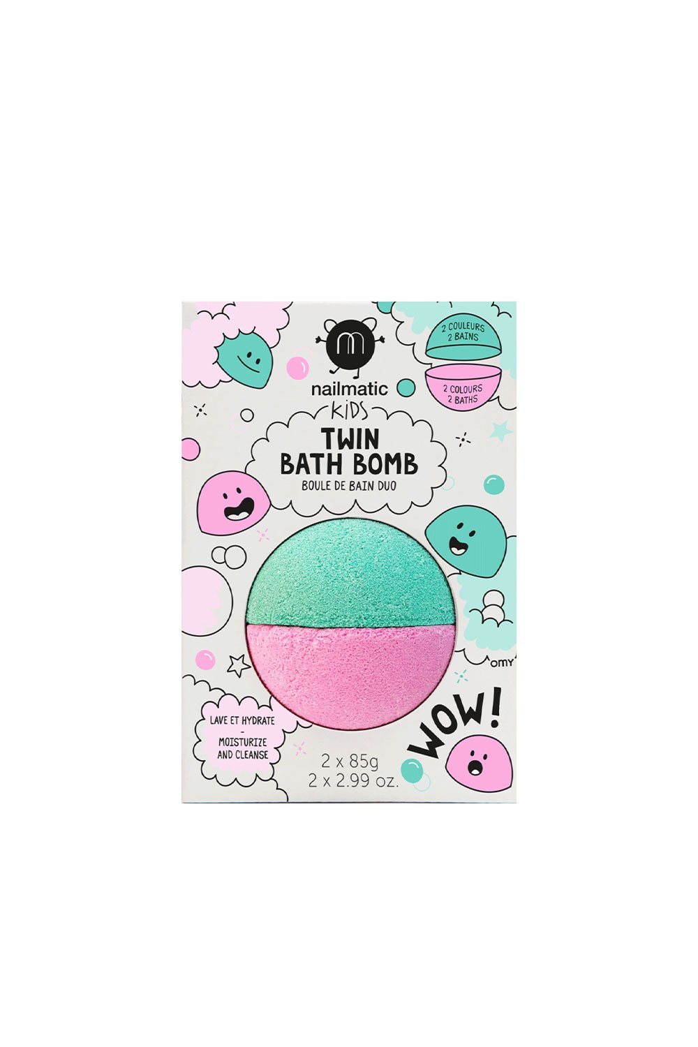 Boule de bain effervescente Duo rose et vert | NAILMATIC
