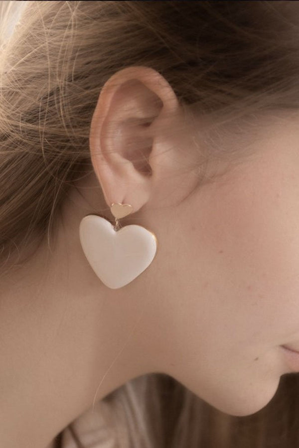 Boucles d'oreilles Coeur blanc | NACH BIJOUX