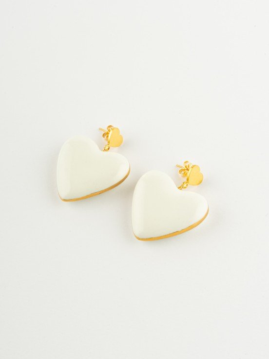 Boucles d'oreilles Coeur blanc | NACH BIJOUX