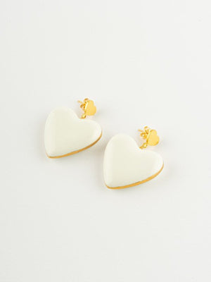 Boucles d'oreilles Coeur blanc | NACH BIJOUX