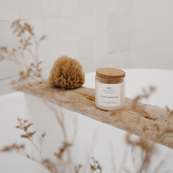 Bougie artisanale à la cire de soja ‘Fleur d’oranger' | SAUGETTE