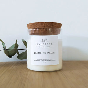 Bougie artisanale à la cire de soja ‘Fleur de jasmin' | SAUGETTE