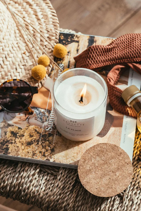 Bougie artisanale à la cire de soja 'La plage' | SAUGETTE