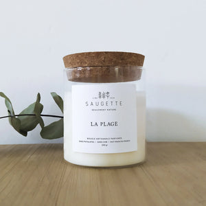 Bougie artisanale à la cire de soja 'La plage' | SAUGETTE