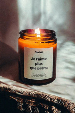 Bougie parfumée 'Je t'aime plus que prévu' Fleur d'oranger | MUISTI