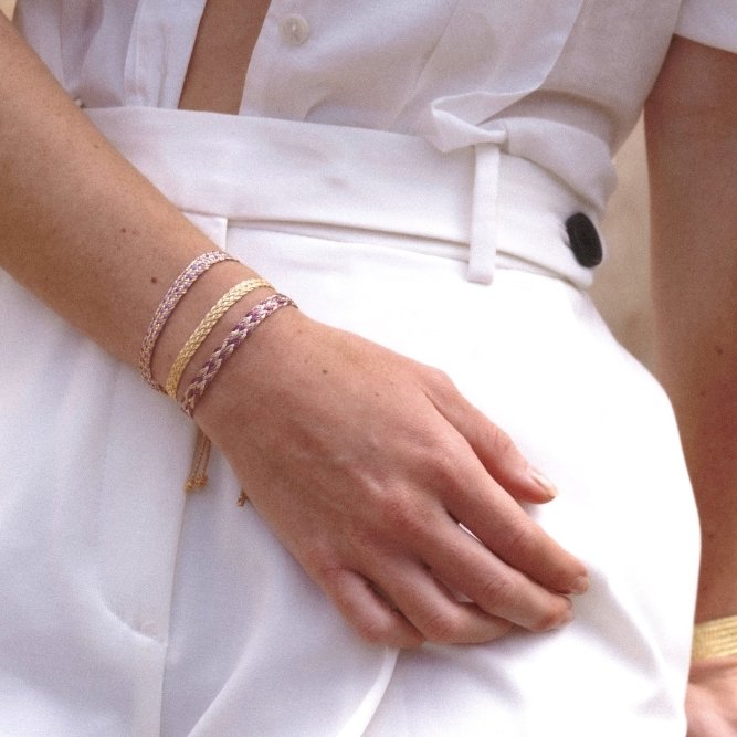 Bracelet simple 'Ania' n°2 Peach Purple | MAAŸAZ