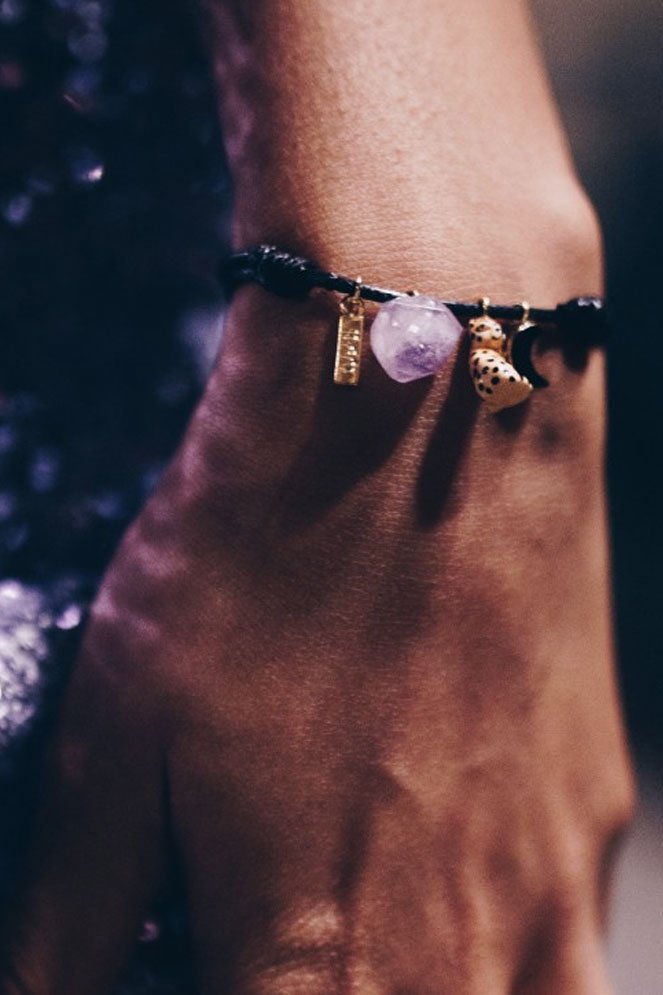 Bracelet 'Charm's' Léopard, Lune & Améthyste | NACH BIJOUX