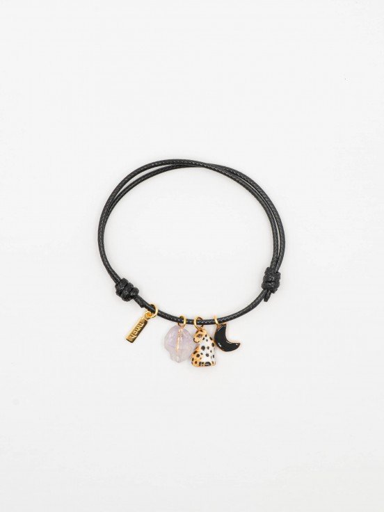 Bracelet 'Charm's' Léopard, Lune & Améthyste | NACH BIJOUX