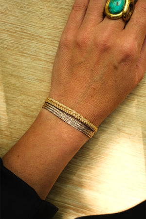 Bracelet simple 'Maxi Yula' Gold and Silver  | MAAŸAZ
