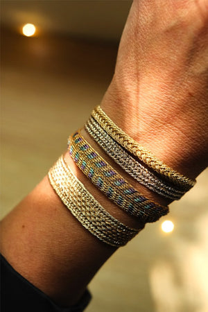 Bracelet simple 'Maxi Yula' Gold and Silver  | MAAŸAZ