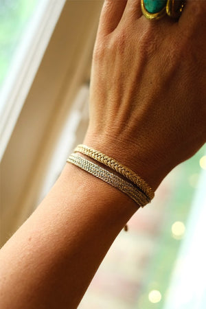 Bracelet simple 'Maxi Yula' Gold and Silver  | MAAŸAZ