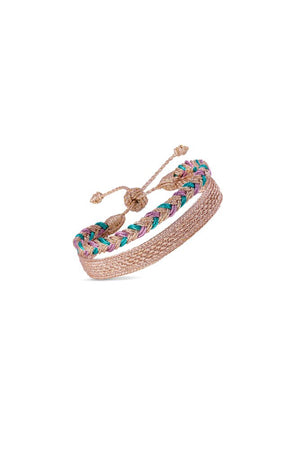 Bracelet duo 'Combo' Eya Tiffany blue + Izy RG | MAAŸAZ