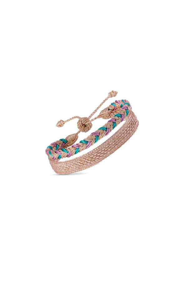 Bracelet duo 'Combo' Eya Tiffany blue + Izy RG | MAAŸAZ