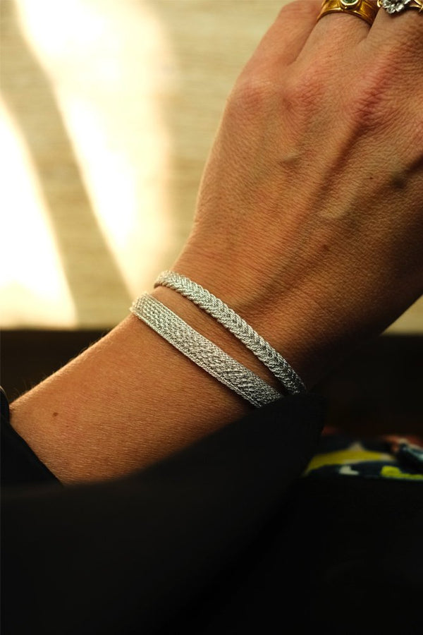 Bracelet simple 'Maxi Yula' Gold and Silver  | MAAŸAZ