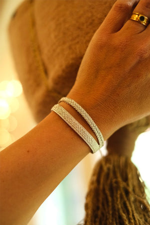 Bracelet simple 'Maxi Yula' Gold and Silver  | MAAŸAZ