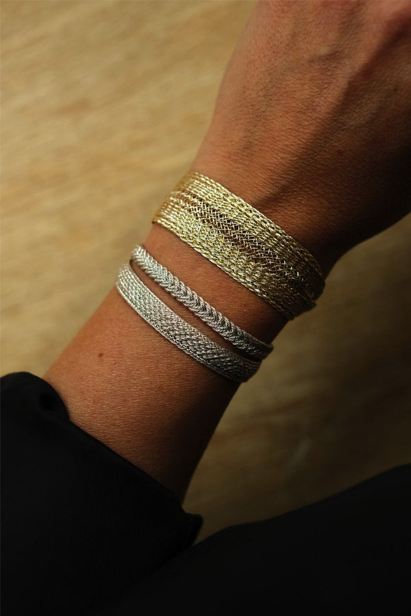 Bracelet simple 'Maxi Yula' Gold and Silver  | MAAŸAZ