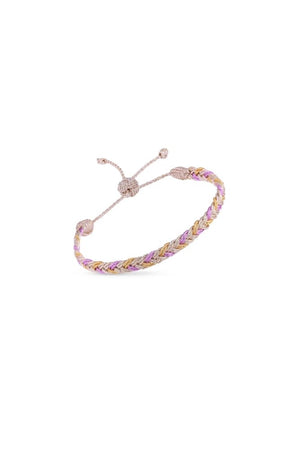 Bracelet simple 'Eya' n°2 Rose Gold Amber Hot Pink | MAAŸAZ