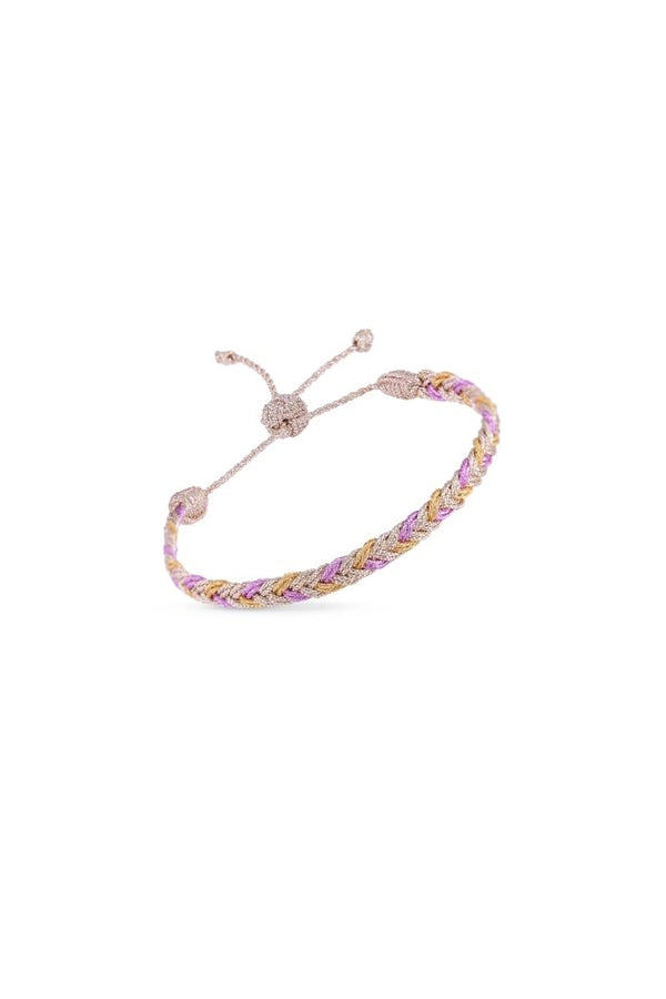 Bracelet simple 'Eya' n°2 Rose Gold Amber Hot Pink | MAAŸAZ