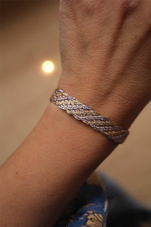 Bracelet simple 'Lines' Rose Gold Lavender | MAAŸAZ
