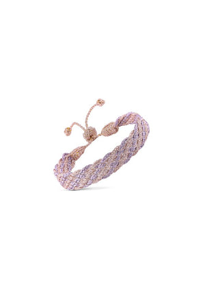 Bracelet simple 'Lines' Rose Gold Lavender | MAAŸAZ