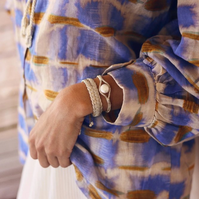 Bracelet simple 'Lira' Gold et Silver | MAAŸAZ