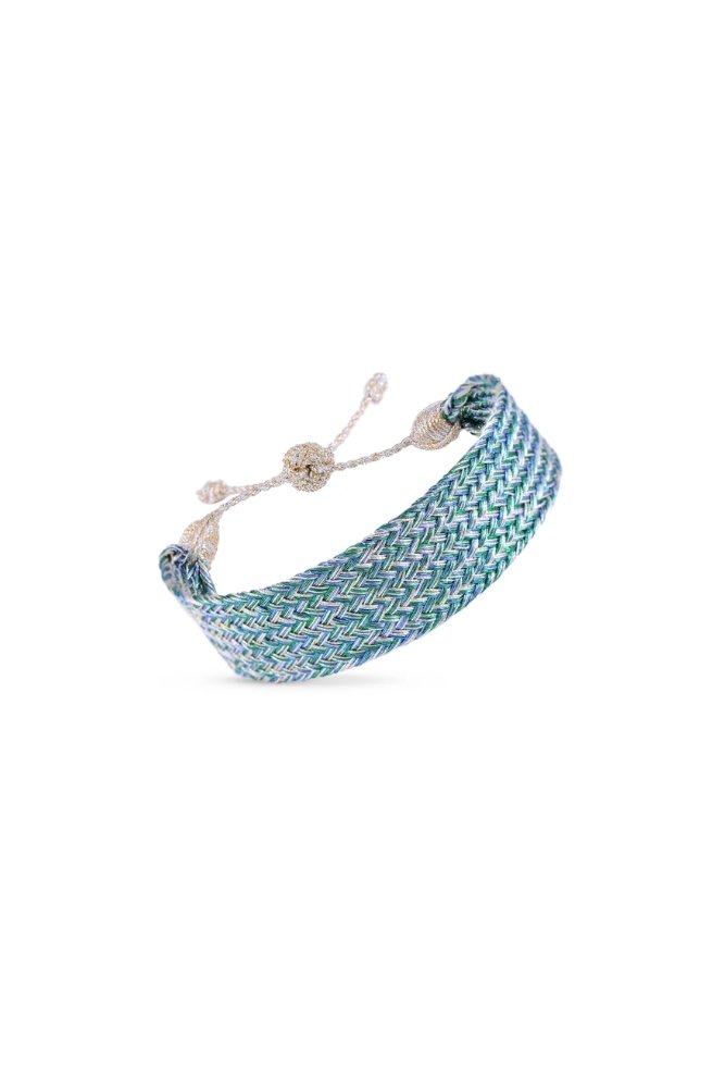 Bracelet simple 'Maxi Ania' n°1 Gold & Silver Cactus Green | MAAŸAZ