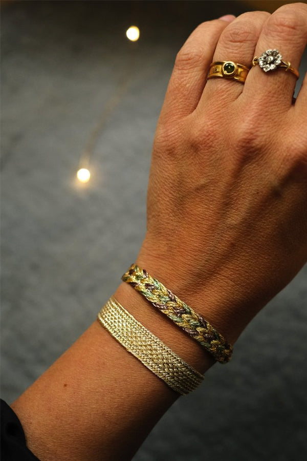 Bracelet simple 'Maxi Yula' Gold and Silver  | MAAŸAZ