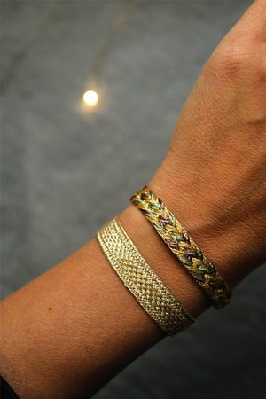 Bracelet simple 'Maxi Yula' Gold and Silver  | MAAŸAZ