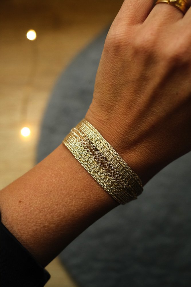 Bracelet simple 'Maxi Yula' Gold and Silver  | MAAŸAZ