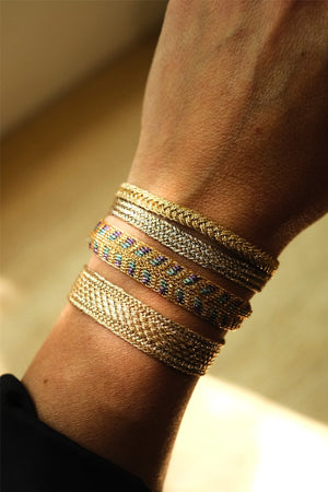 Bracelet simple 'Maxi Yula' Gold and Silver  | MAAŸAZ