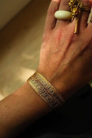 Bracelet simple 'Maxi Yula' Gold and Silver  | MAAŸAZ