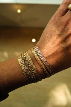 Bracelet duo 'Combo' Ania peach pink + Mini arrow peach | MAAŸAZ