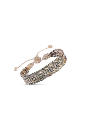 Bracelet simple 'Nerry' Gold & Silver Teal Green | MAAŸAZ