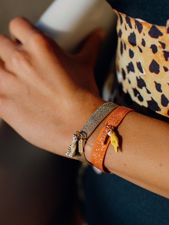 Bracelet 'Twistband' Doré Léopard | NACH BIJOUX