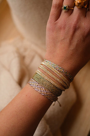 Bracelet simple 'Izy' Gold Khaki | MAAŸAZ