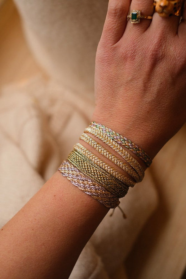Bracelet simple 'Izy' Gold Khaki | MAAŸAZ