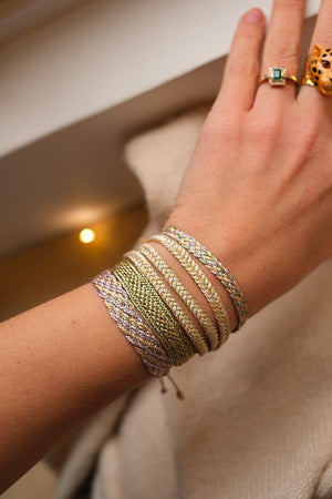 Bracelet simple 'Izy' Gold Khaki | MAAŸAZ