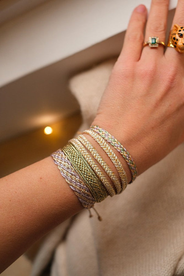 Bracelet simple 'Izy' Gold Khaki | MAAŸAZ