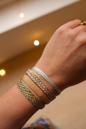 Bracelet simple 'Lines' Rose Gold Yellow Slate | MAAŸAZ