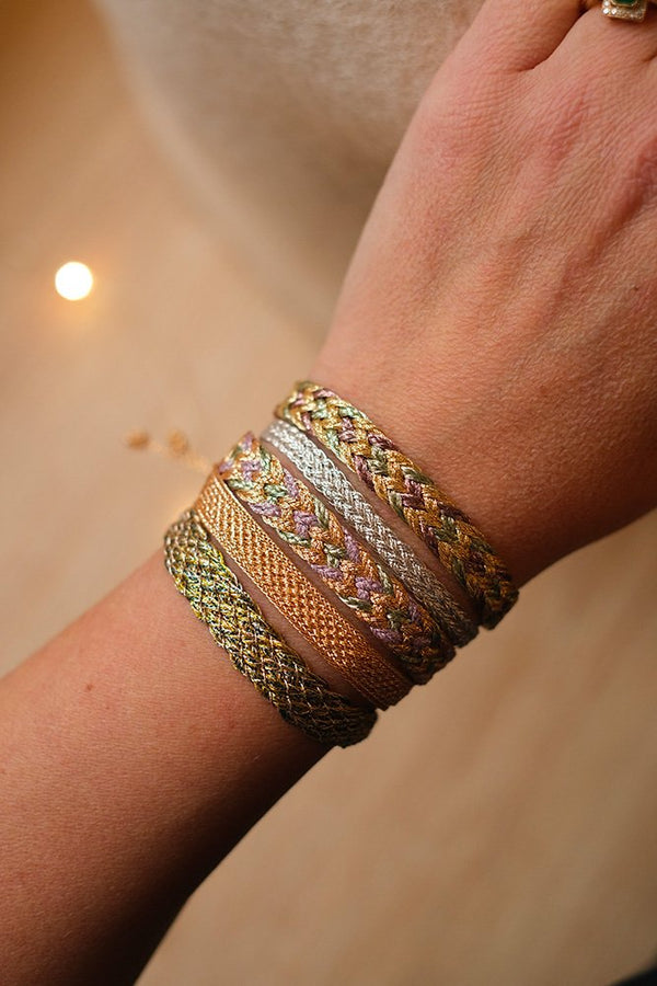Bracelet simple 'Lines' Rose Gold Yellow Slate | MAAŸAZ
