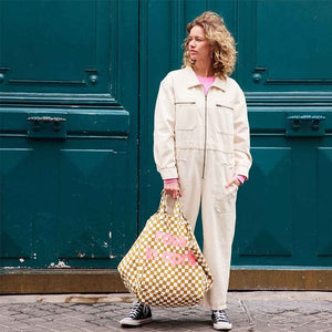 Sac cabas 'Elisa' Damier Caramel spécial Birthday | ROSE IN APRIL