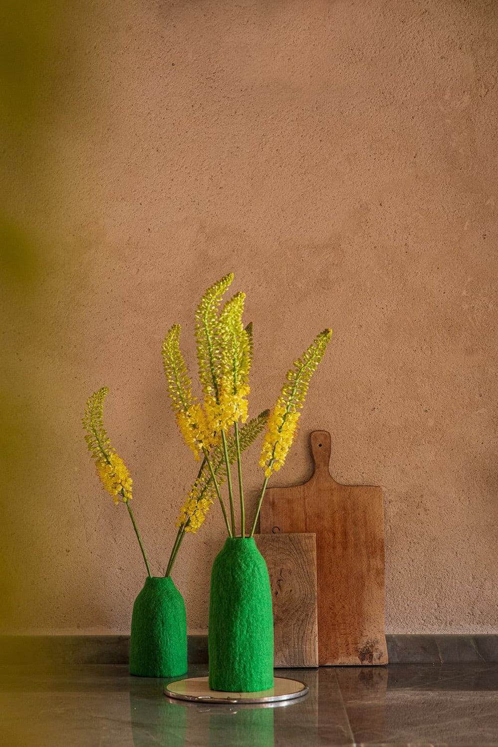 Cache-vase cloche S uni en laine feutrée | MUSKHANE