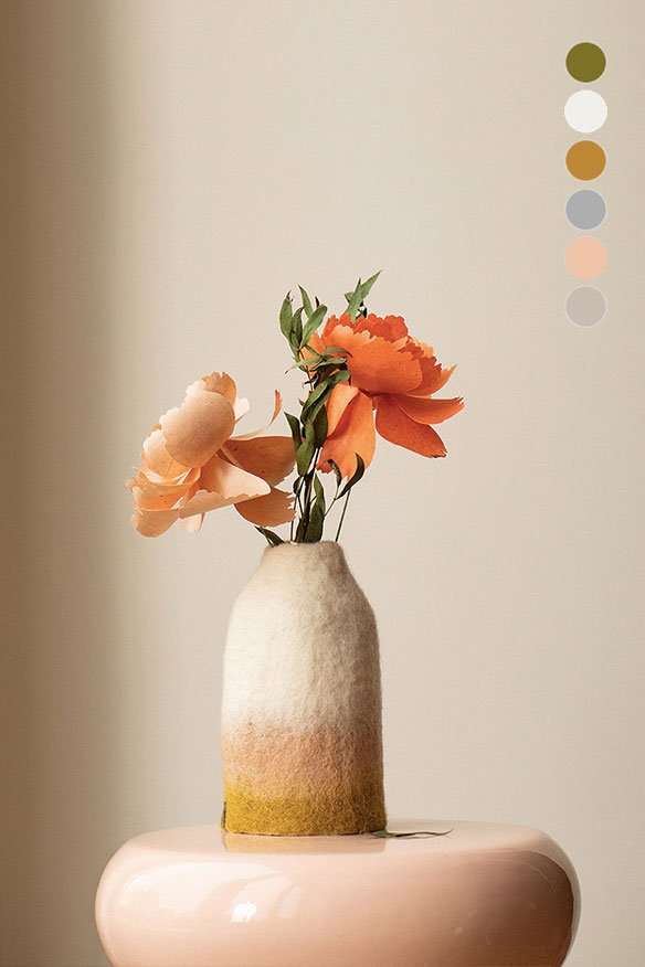 Cache-vase cloche S fusion en laine feutrée | MUSKHANE