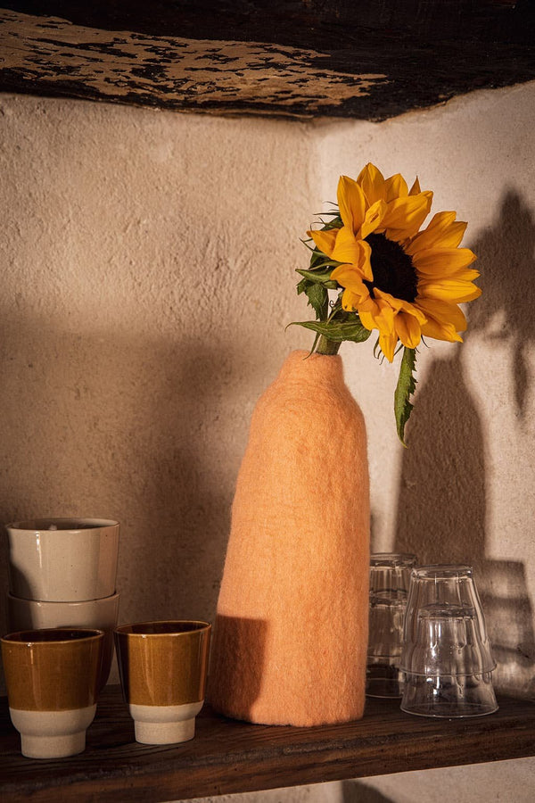 Cache-vase cloche M uni en laine feutrée | MUSKHANE