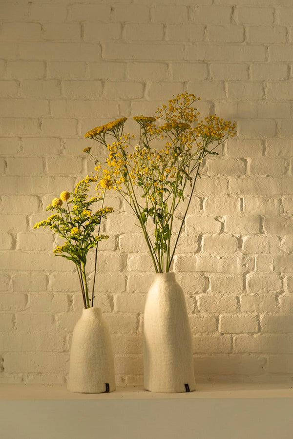 Cache-vase cloche S uni en laine feutrée | MUSKHANE