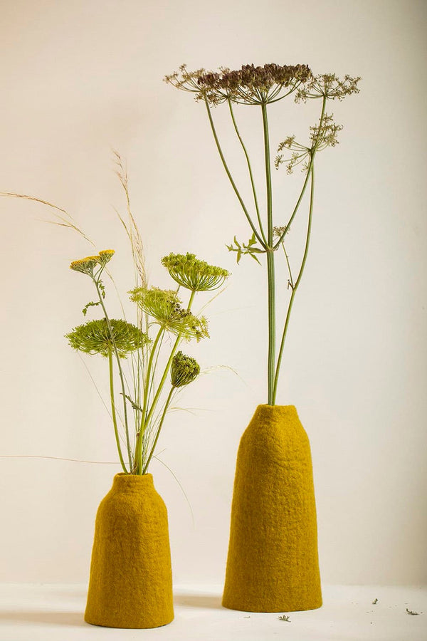 Cache-vase cloche M uni en laine feutrée | MUSKHANE