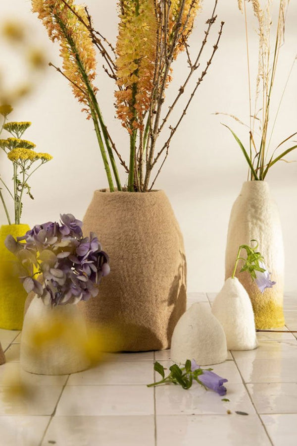 Cache-vase cloche M fusion en laine feutrée | MUSKHANE