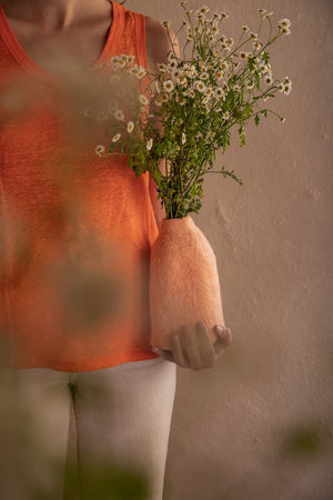 Cache-vase cloche S uni en laine feutrée | MUSKHANE