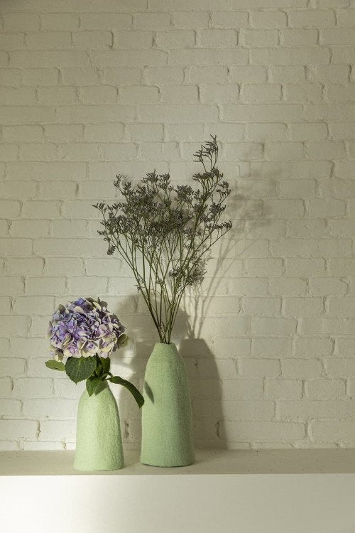 Cache-vase cloche S uni en laine feutrée | MUSKHANE