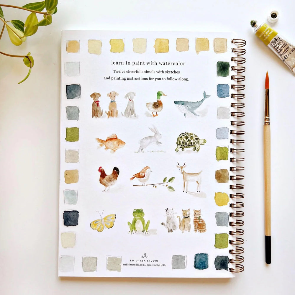 Cahier d'aquarelle 'Animals' | EMILY LEX STUDIO